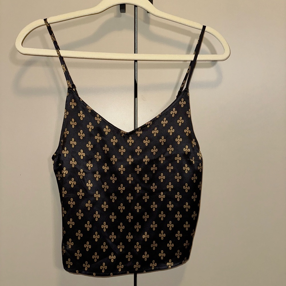 NWT OVO Drake Black and Gold Silk Women's Top size XS